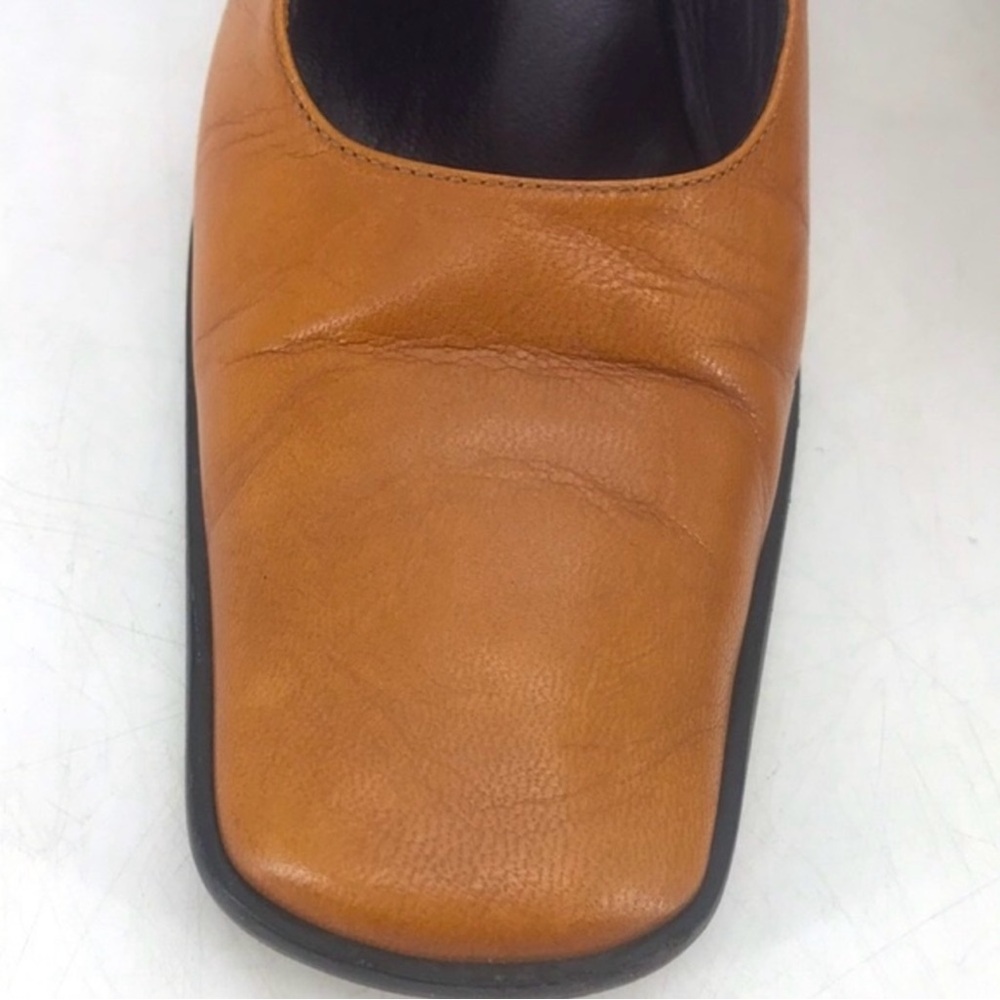 Vintage 90’s Genuine Leather Artisan Hand Crafted Square Toe Made In Italy Heels - Picture 4 of 15